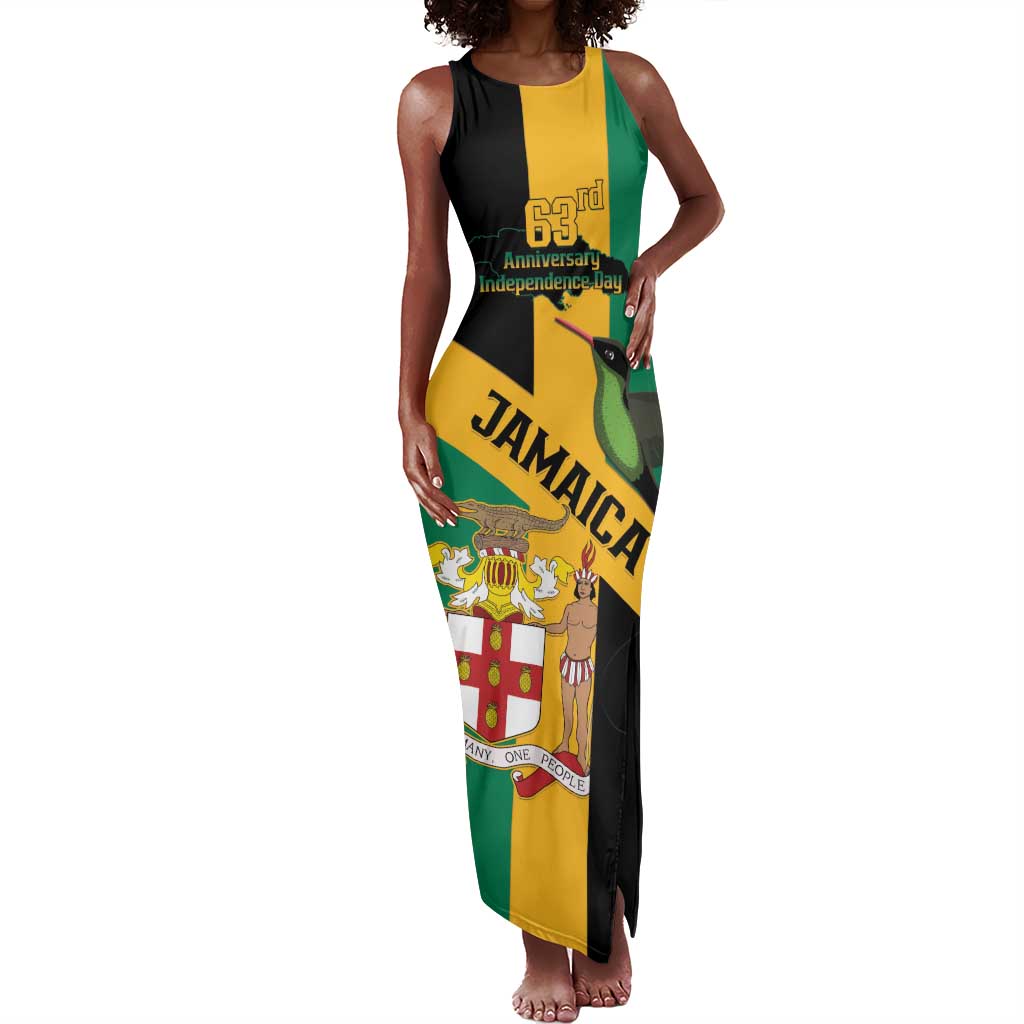 Happy Jumieka Independence Day Tank Maxi Dress Coat Of Arms Flag Style