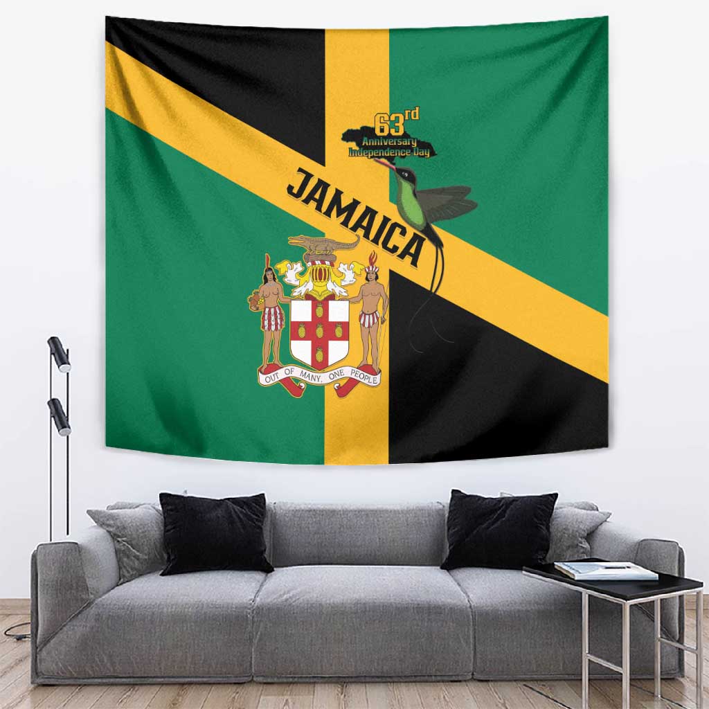 Happy Jumieka Independence Day Tapestry Coat Of Arms Flag Style