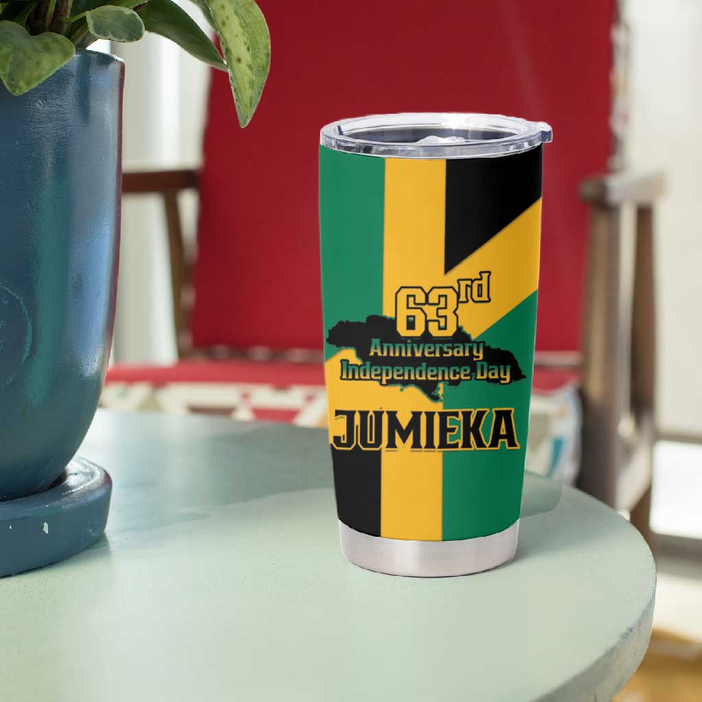 Happy Jumieka Independence Day Tumbler Cup Coat Of Arms Flag Style