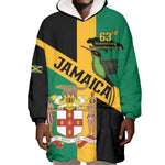 Happy Jumieka Independence Day Wearable Blanket Hoodie Coat Of Arms Flag Style