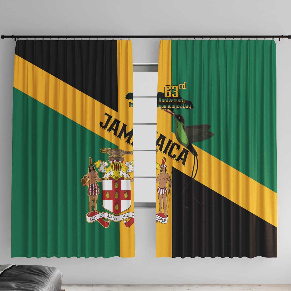 Happy Jumieka Independence Day Window Curtain Coat Of Arms Flag Style