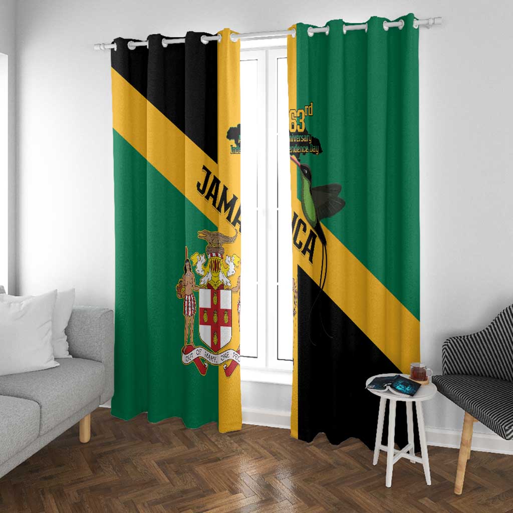 Happy Jumieka Independence Day Window Curtain Coat Of Arms Flag Style