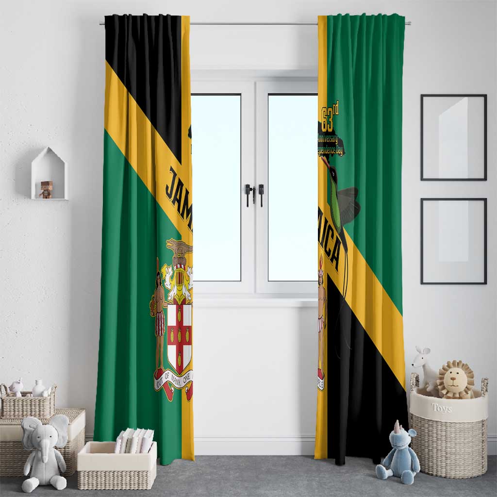 Happy Jumieka Independence Day Window Curtain Coat Of Arms Flag Style