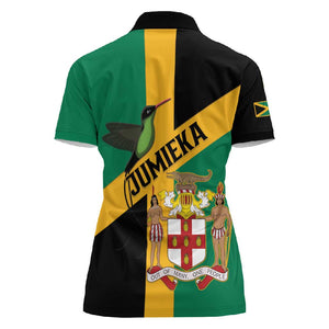 Happy Jumieka Independence Day Women Polo Shirt Coat Of Arms Flag Style