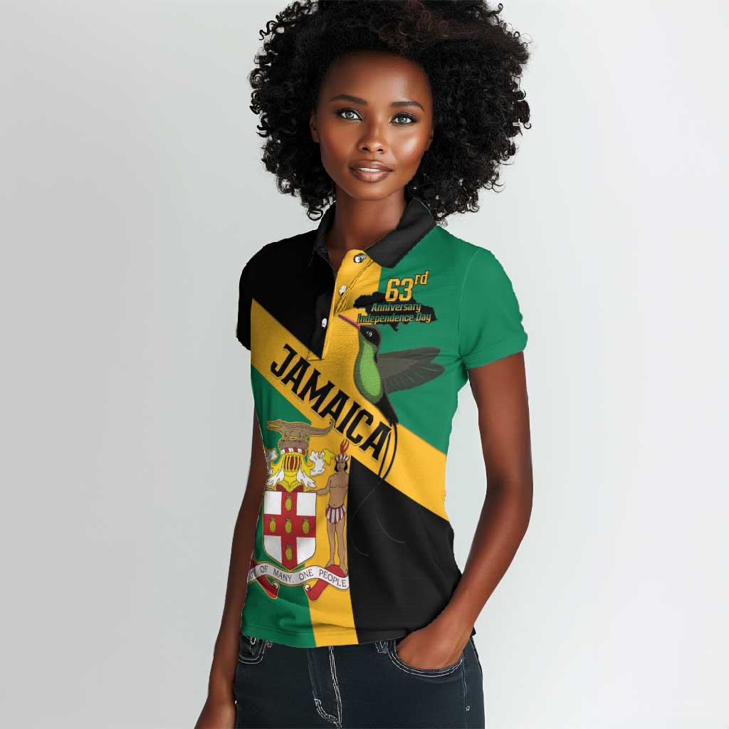 Happy Jumieka Independence Day Women Polo Shirt Coat Of Arms Flag Style