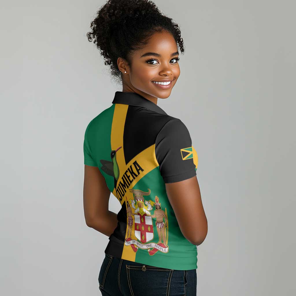 Happy Jumieka Independence Day Women Polo Shirt Coat Of Arms Flag Style