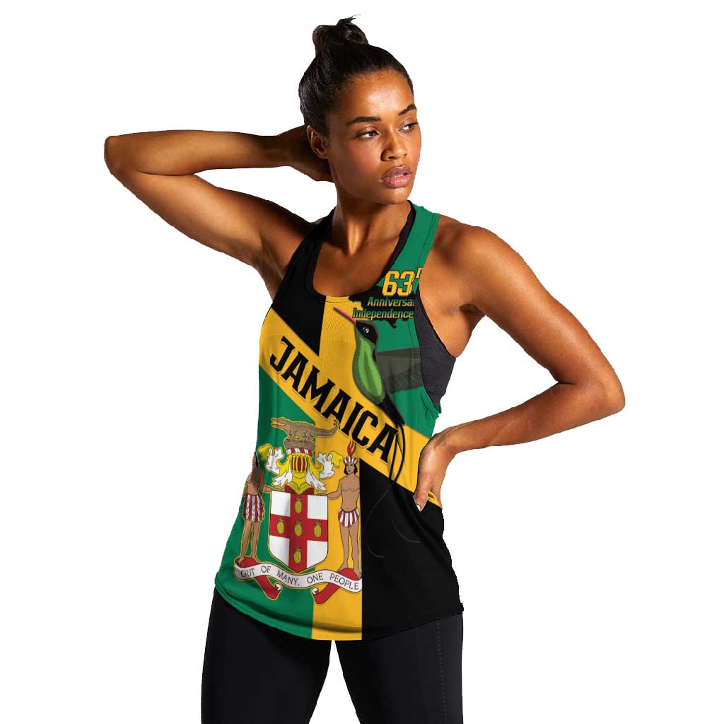 Happy Jumieka Independence Day Women Racerback Tank Coat Of Arms Flag Style