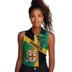 Happy Jumieka Independence Day Women Sleeveless Polo Shirt Coat Of Arms Flag Style