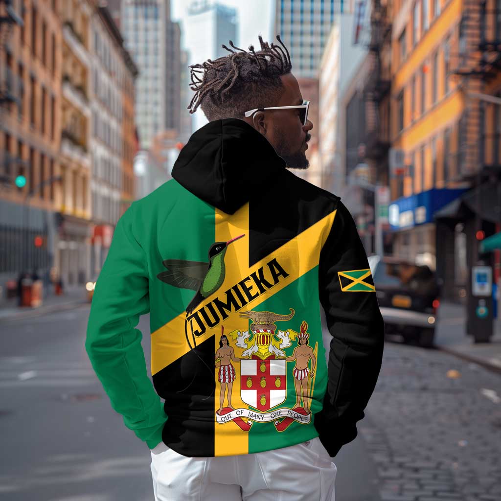 Happy Jumieka Independence Day Zip Hoodie Coat Of Arms Flag Style
