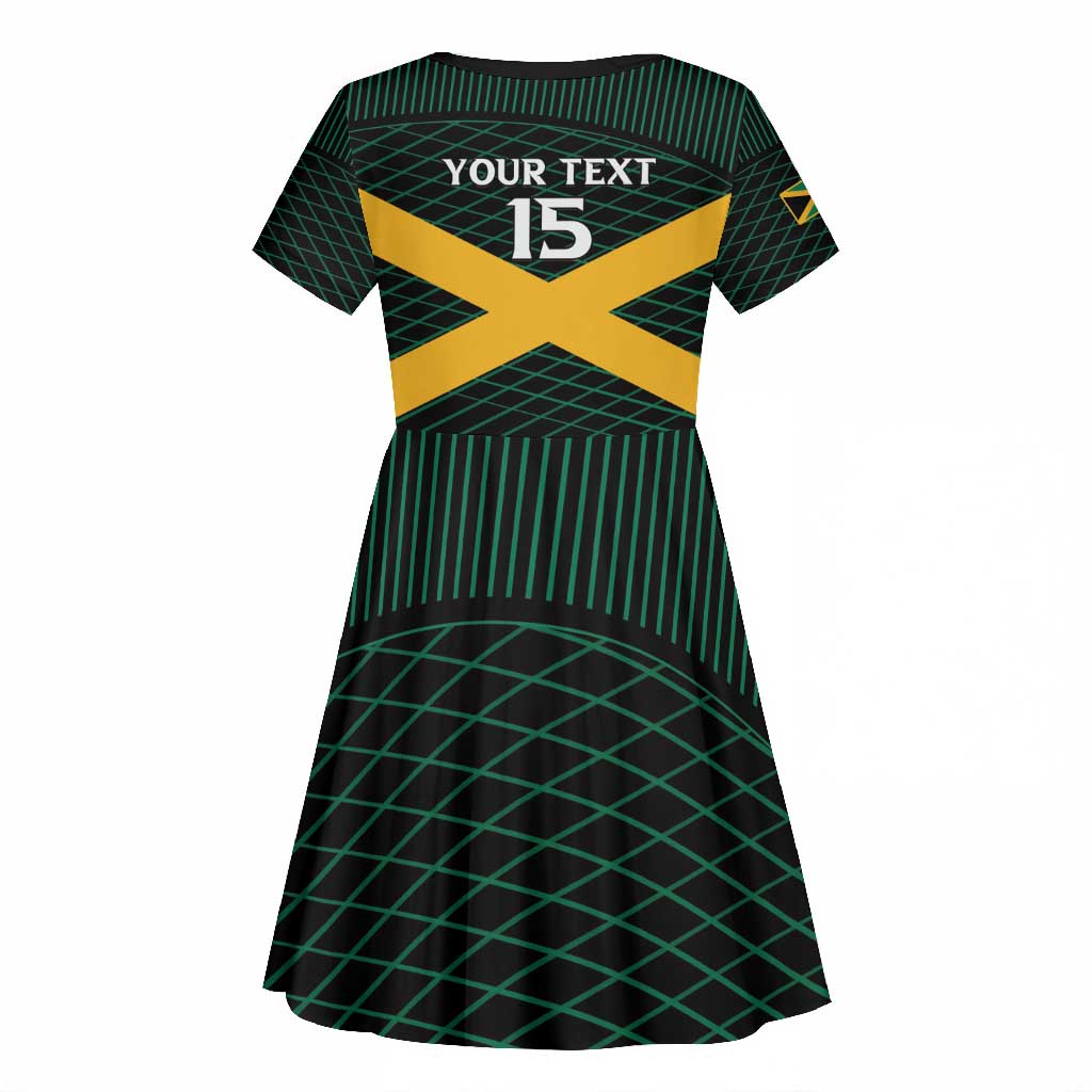 Jamaica Rugby Custom Kid Short Sleeve Dress Go Champions