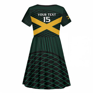 Jamaica Rugby Custom Kid Short Sleeve Dress Go Champions