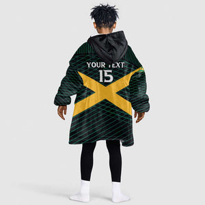 Jamaica Rugby Custom Kid Wearable Blanket Hoodie Go Champions