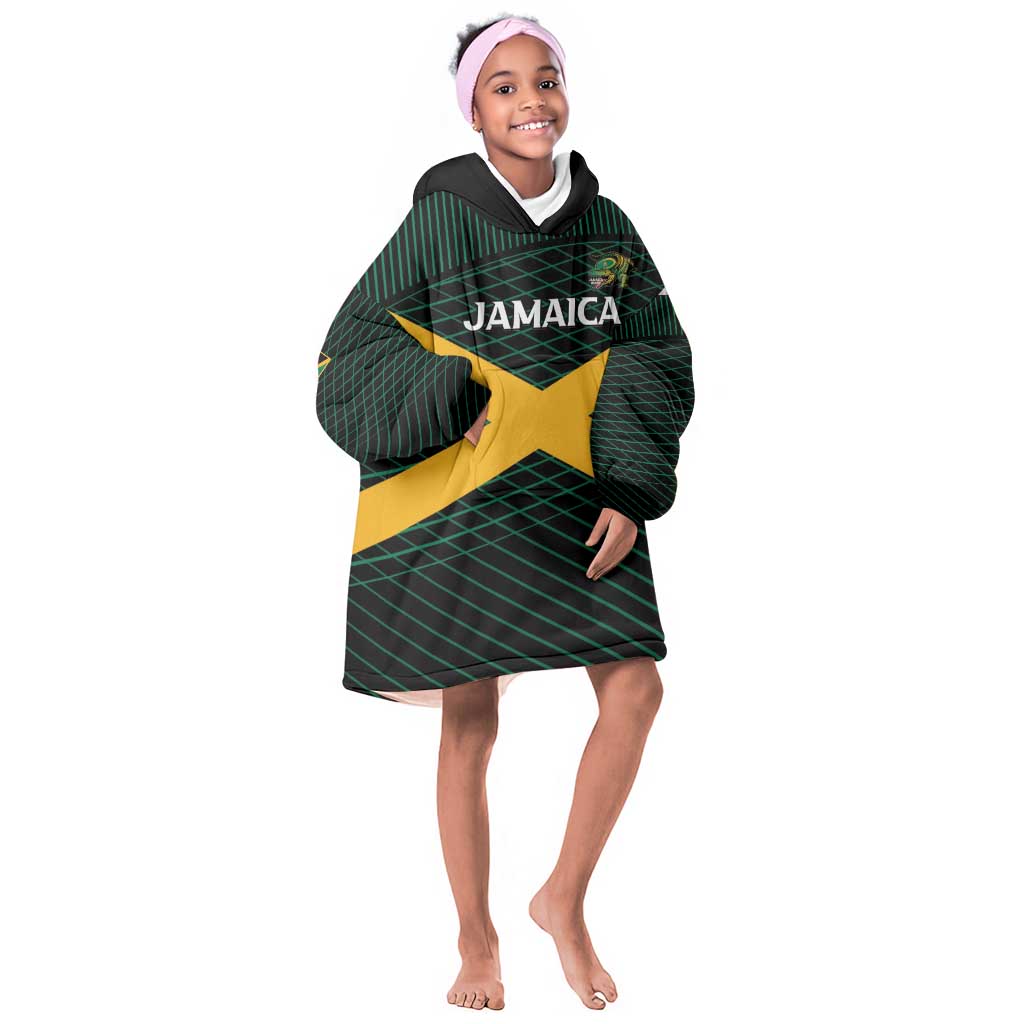 Jamaica Rugby Custom Kid Wearable Blanket Hoodie Go Champions