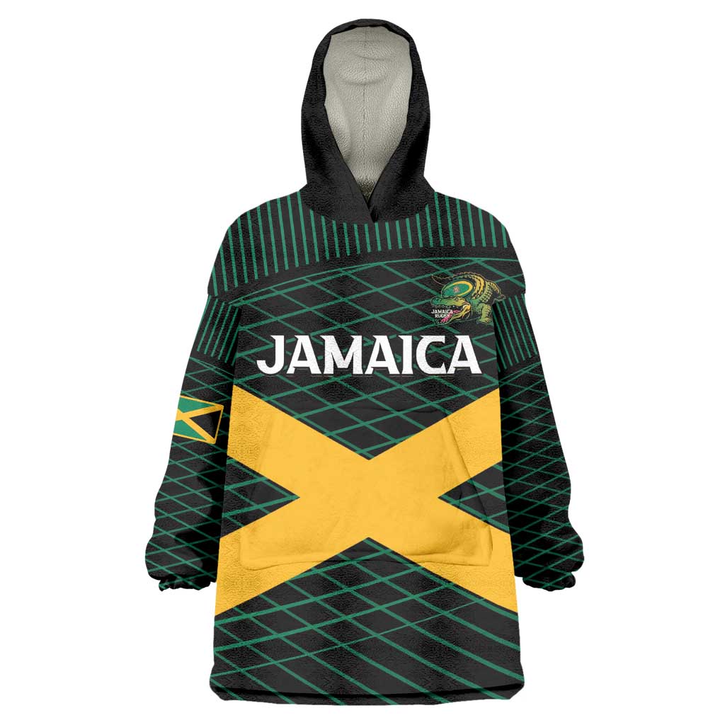 Jamaica Rugby Custom Kid Wearable Blanket Hoodie Go Champions