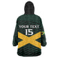 Jamaica Rugby Custom Kid Wearable Blanket Hoodie Go Champions
