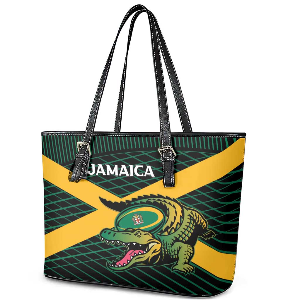 Jamaica Rugby Leather Tote Bag Go Champions