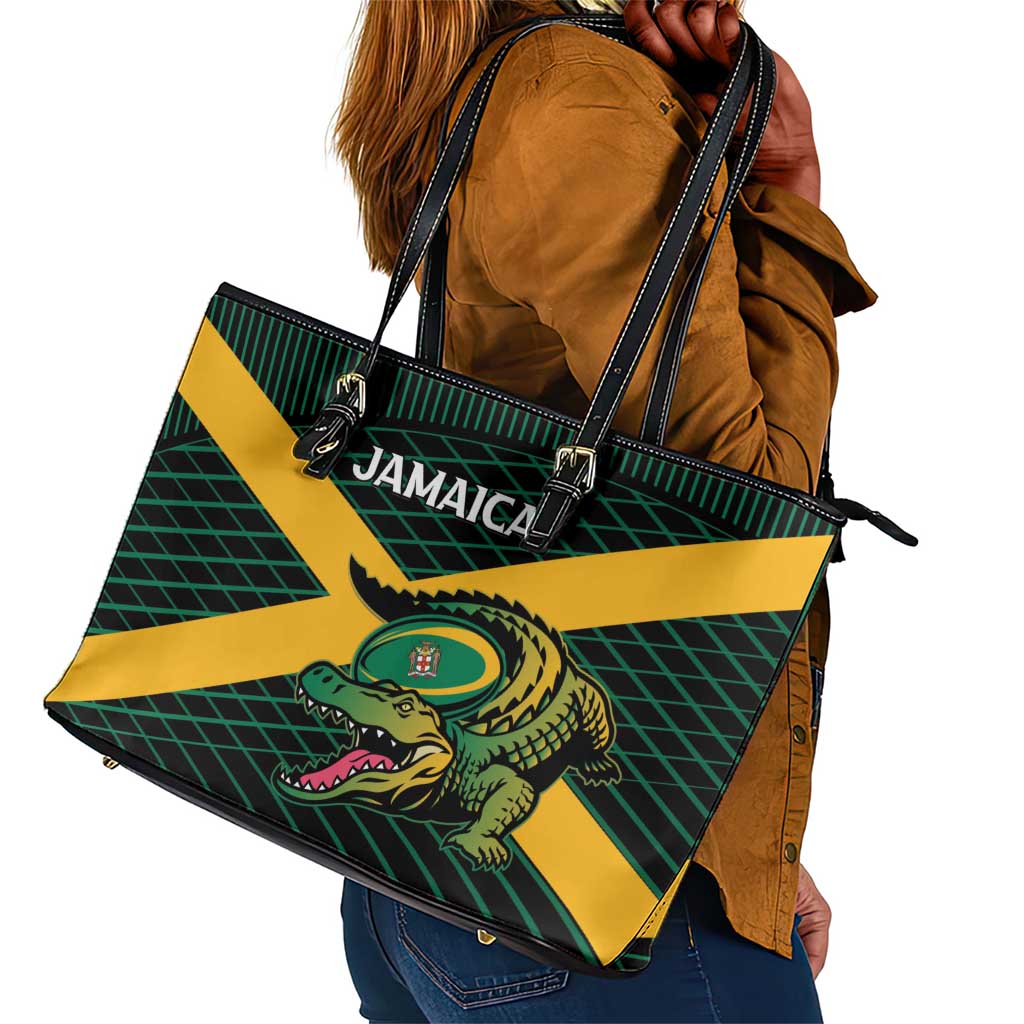 Jamaica Rugby Leather Tote Bag Go Champions