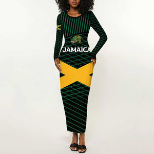 Jamaica Rugby Custom Long Sleeve Bodycon Dress Go Champions