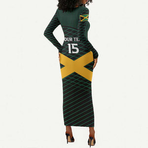 Jamaica Rugby Custom Long Sleeve Bodycon Dress Go Champions