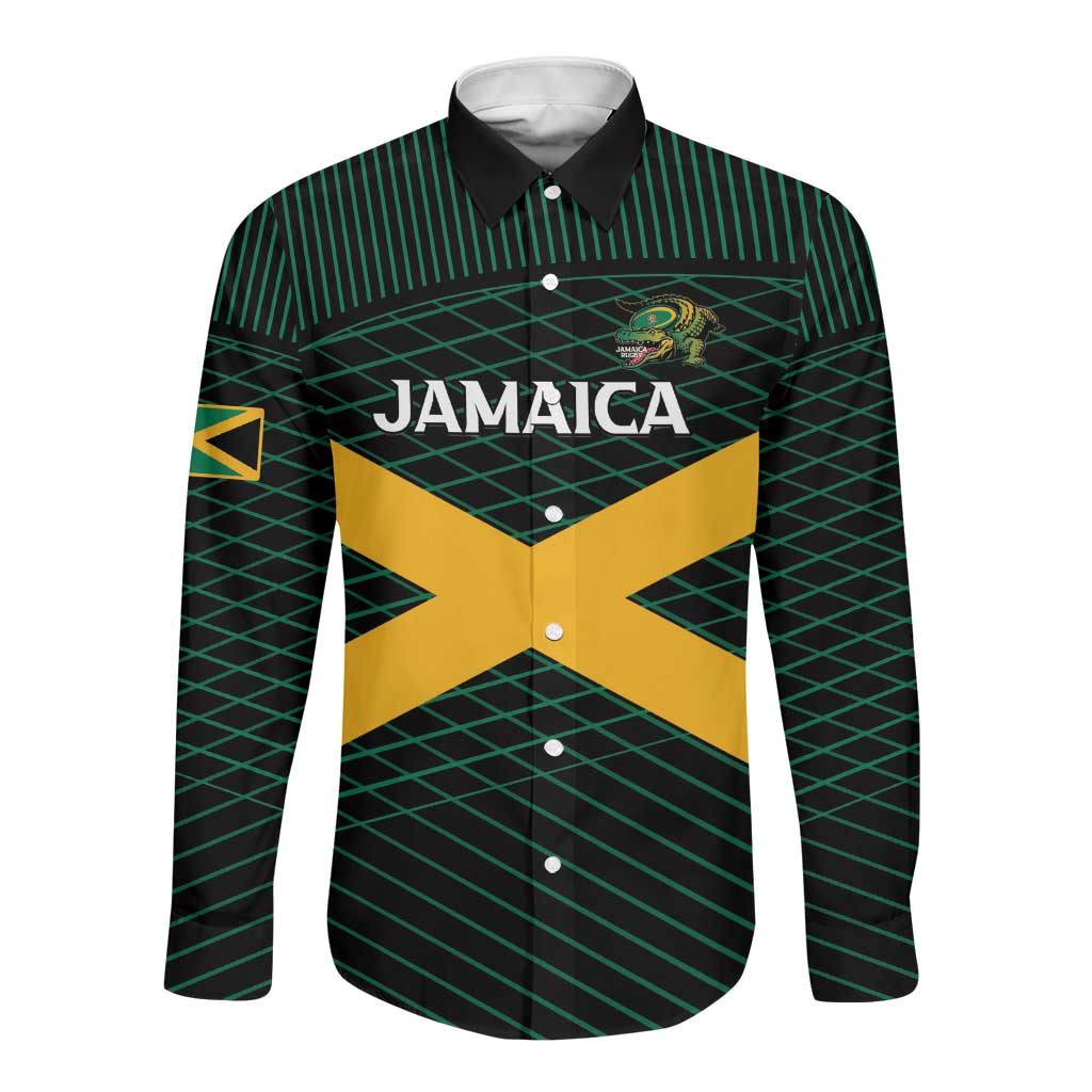 Jamaica Rugby Custom Long Sleeve Button Shirt Go Champions