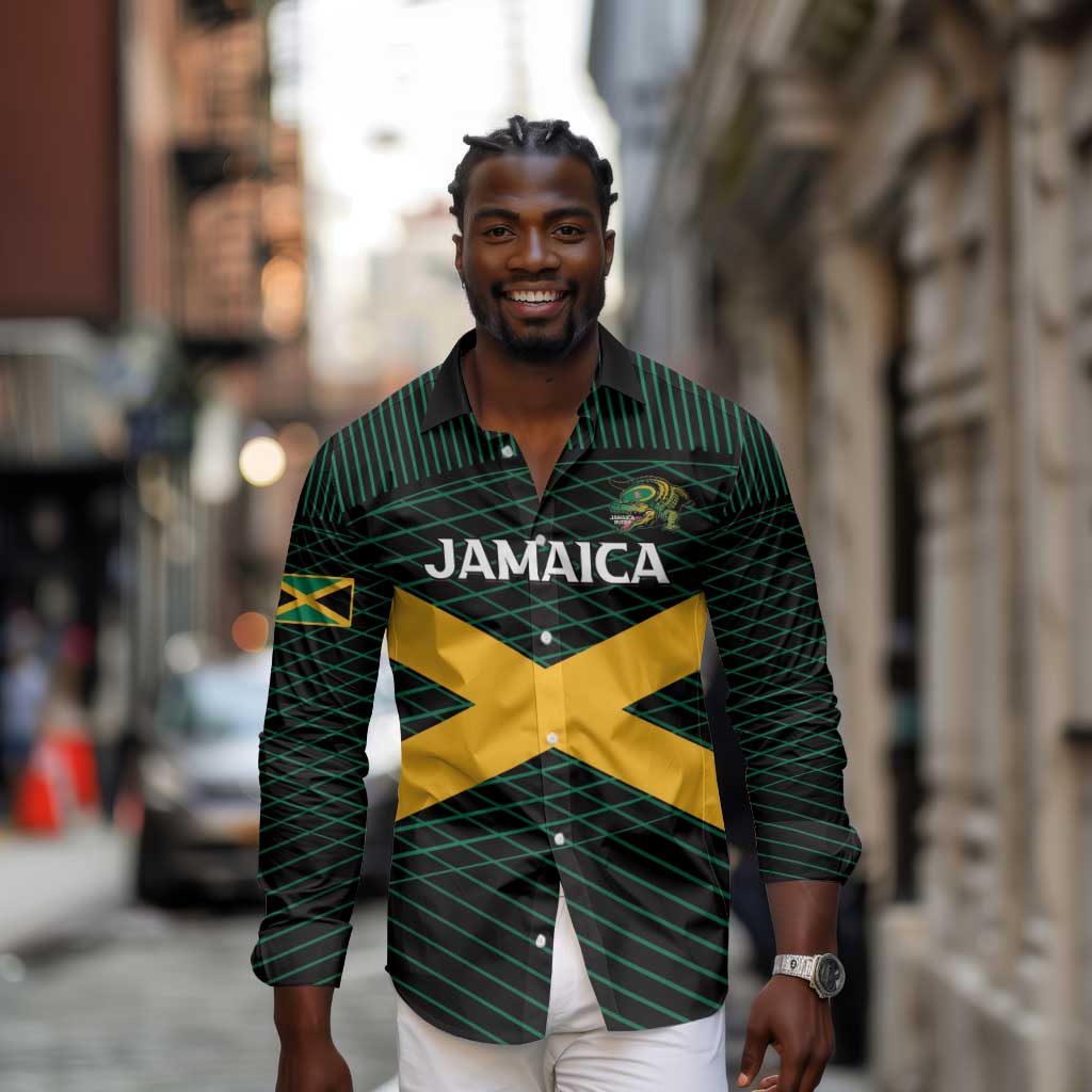 Jamaica Rugby Custom Long Sleeve Button Shirt Go Champions