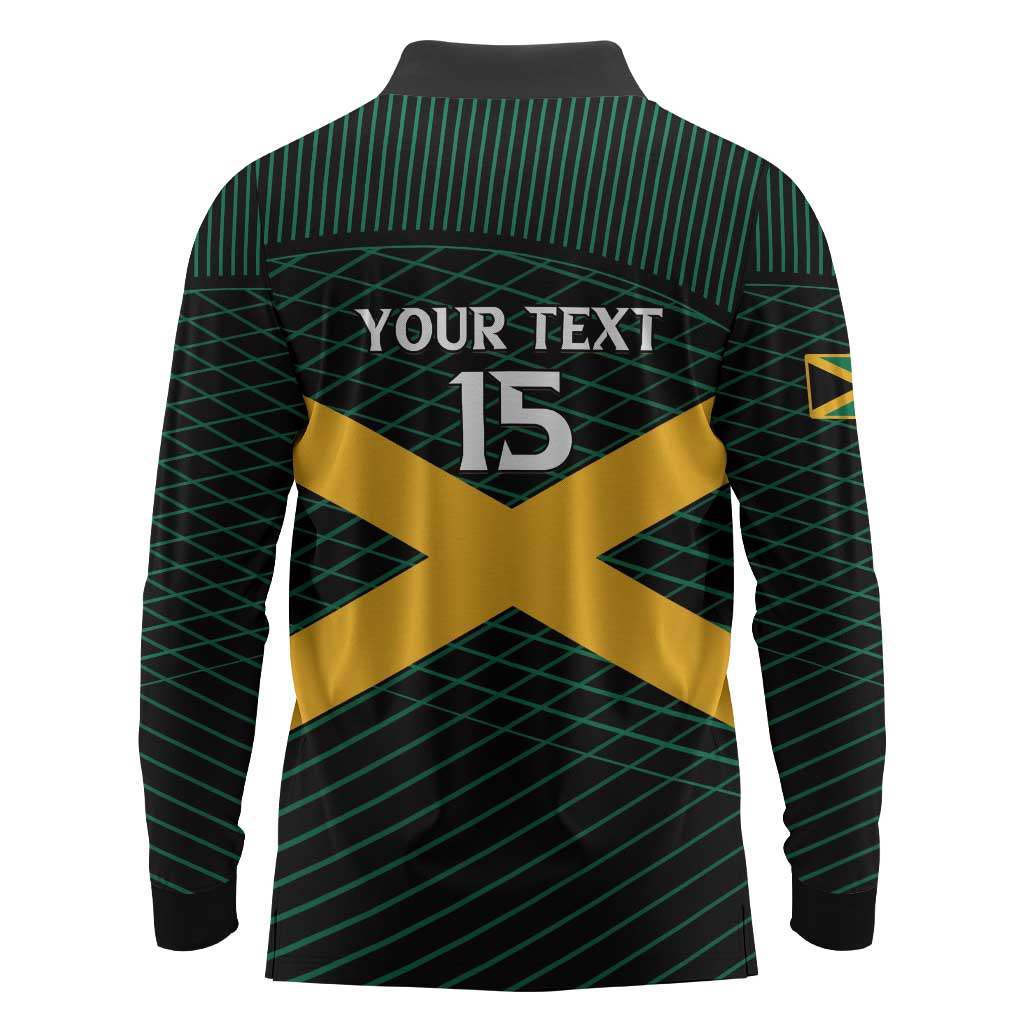 Jamaica Rugby Custom Long Sleeve Polo Shirt Go Champions