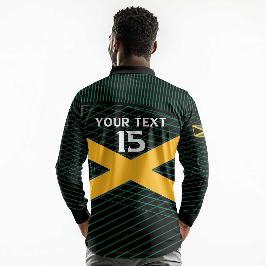 Jamaica Rugby Custom Long Sleeve Polo Shirt Go Champions