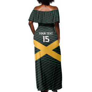 Jamaica Rugby Custom Off Shoulder Maxi Dress Go Champions