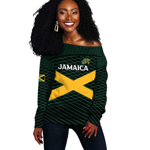 Jamaica Rugby Custom Off Shoulder Sweater Go Champions