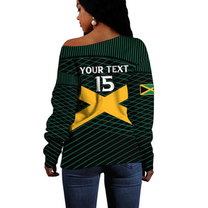 Jamaica Rugby Custom Off Shoulder Sweater Go Champions