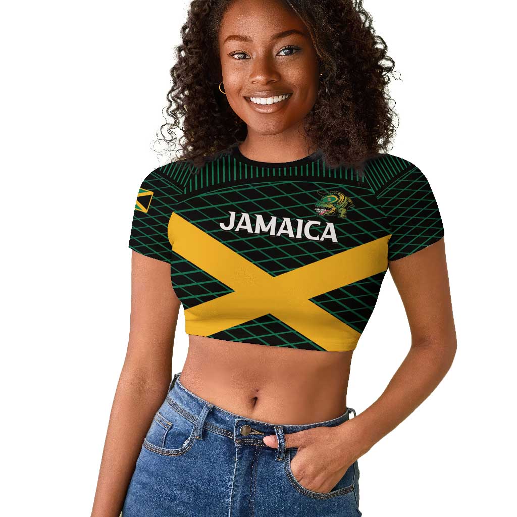Jamaica Rugby Custom Raglan Cropped T shirt Go Champions