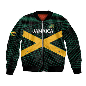 Jamaica Rugby Custom Sleeve Zip Bomber Jacket Go Champions