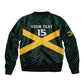 Jamaica Rugby Custom Sleeve Zip Bomber Jacket Go Champions