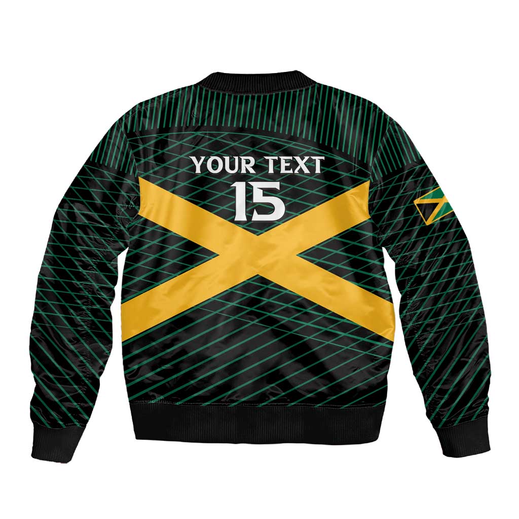 Jamaica Rugby Custom Sleeve Zip Bomber Jacket Go Champions