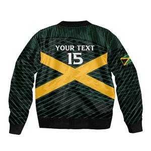 Jamaica Rugby Custom Sleeve Zip Bomber Jacket Go Champions