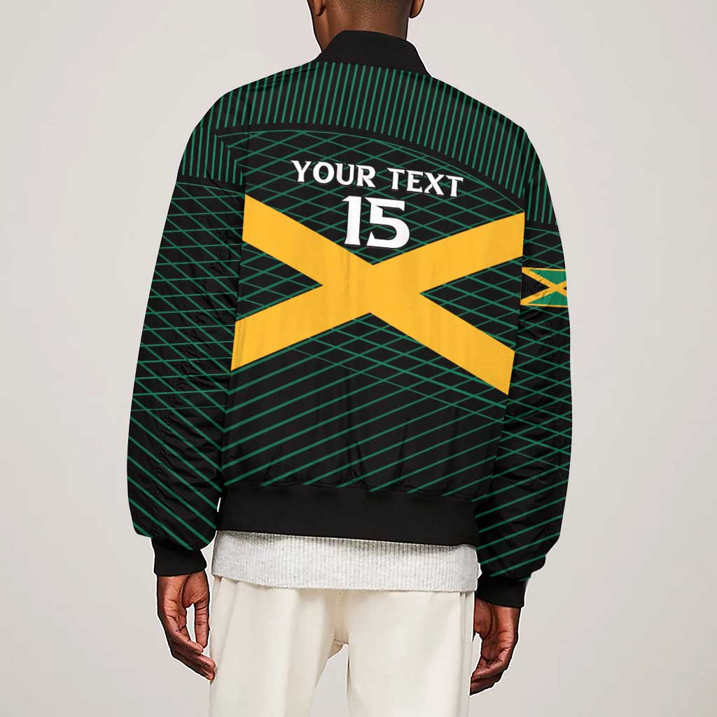 Jamaica Rugby Custom Sleeve Zip Bomber Jacket Go Champions
