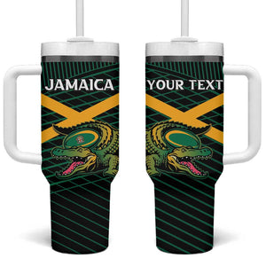 Jamaica Rugby Custom Tumbler With Handle Go Champions