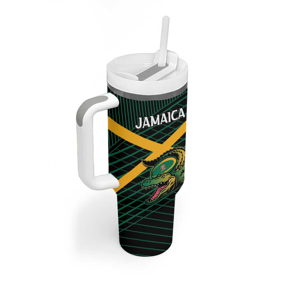 Jamaica Rugby Custom Tumbler With Handle Go Champions