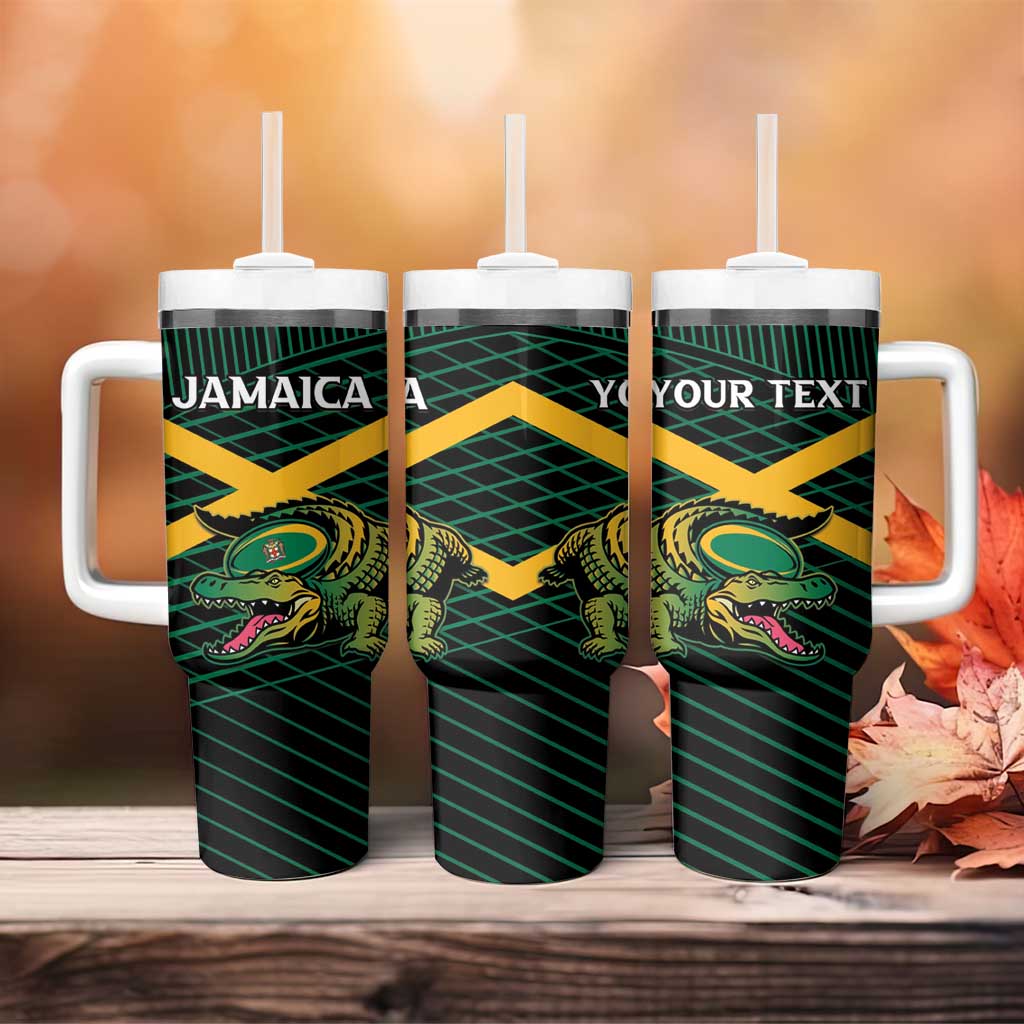 Jamaica Rugby Custom Tumbler With Handle Go Champions
