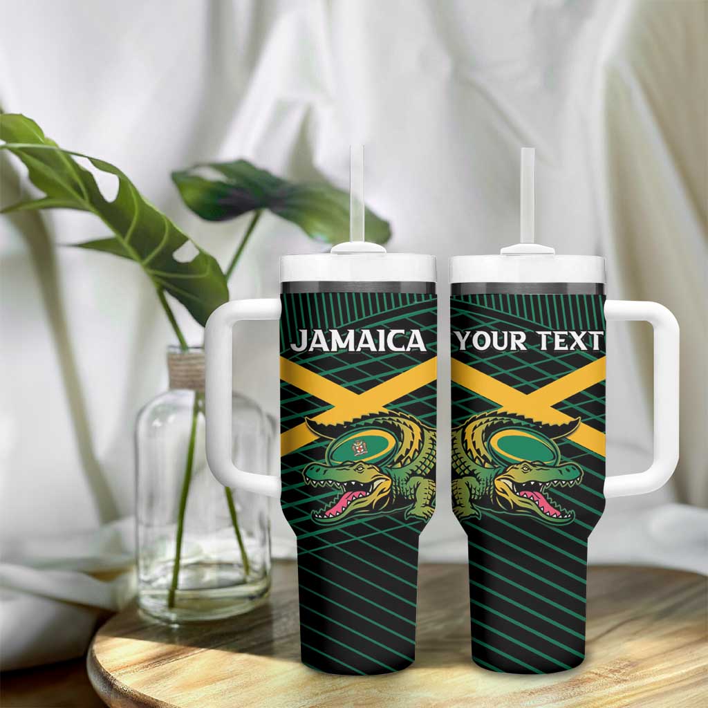 Jamaica Rugby Custom Tumbler With Handle Go Champions