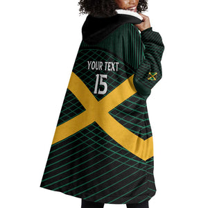 Jamaica Rugby Custom Wearable Blanket Hoodie Go Champions