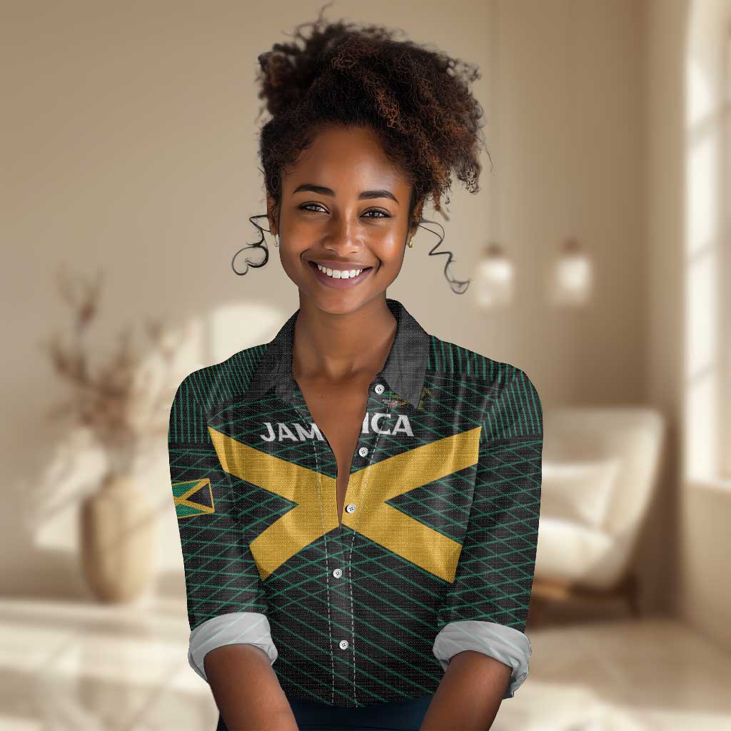 Jamaica Rugby Custom Women Casual Shirt Go Champions