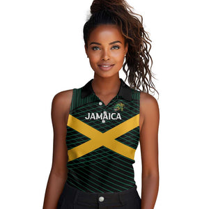 Jamaica Rugby Custom Women Sleeveless Polo Shirt Go Champions