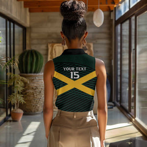 Jamaica Rugby Custom Women Sleeveless Polo Shirt Go Champions