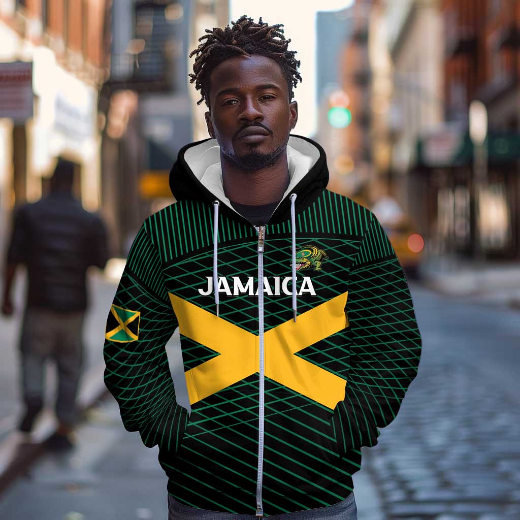 Jamaica Rugby Custom Zip Hoodie Go Champions