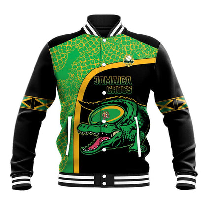 Jamaica Rugby Custom Baseball Jacket Go Champions - Pineapple Pattern