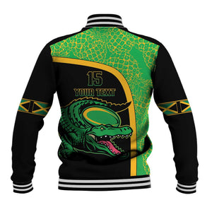 Jamaica Rugby Custom Baseball Jacket Go Champions - Pineapple Pattern