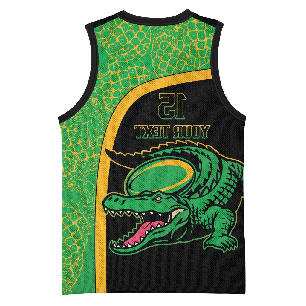 Jamaica Rugby Custom Basketball Jersey Go Champions - Pineapple Pattern - African Pride