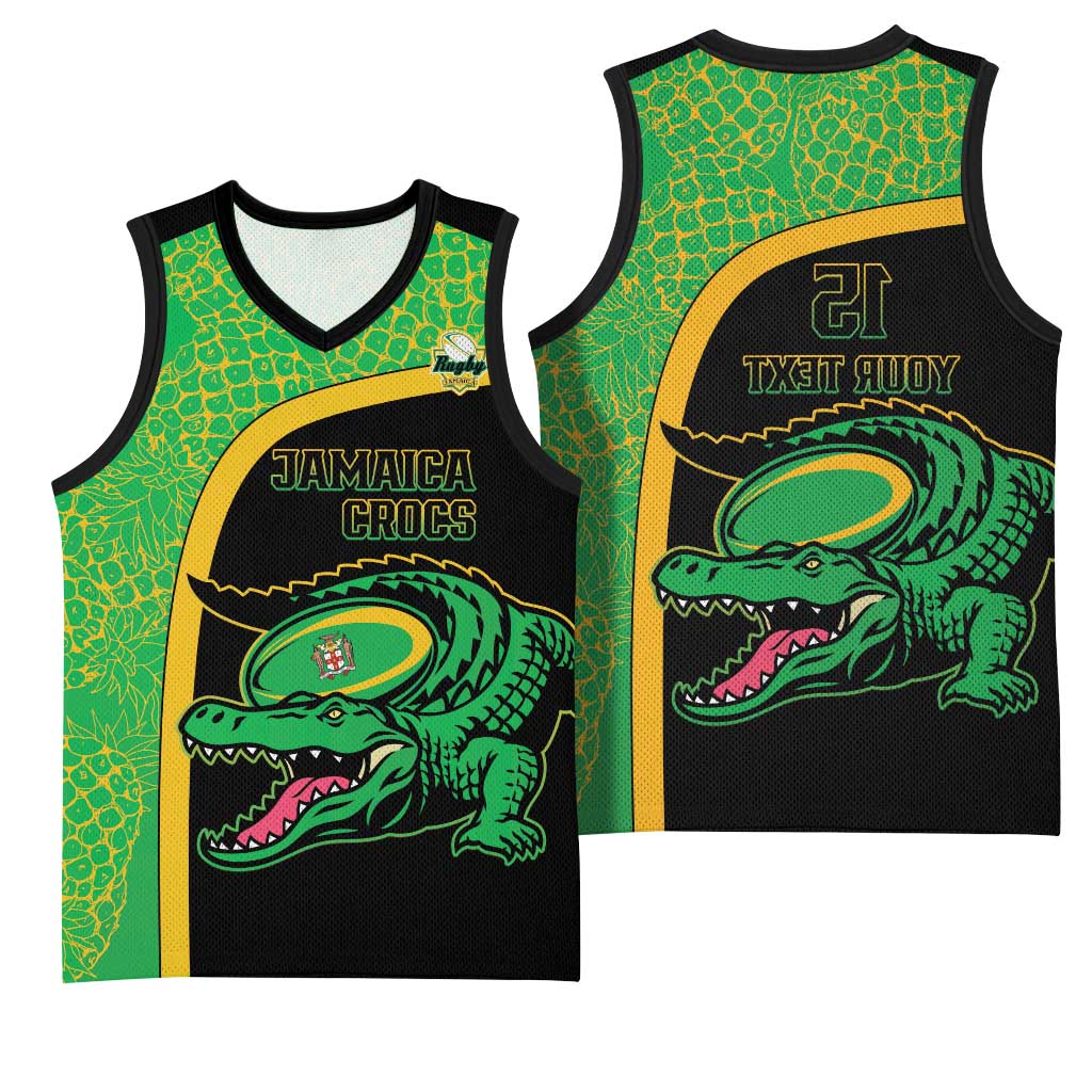 Jamaica Rugby Custom Basketball Jersey Go Champions - Pineapple Pattern - African Pride