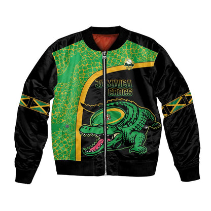 Jamaica Rugby Custom Bomber Jacket Go Champions - Pineapple Pattern